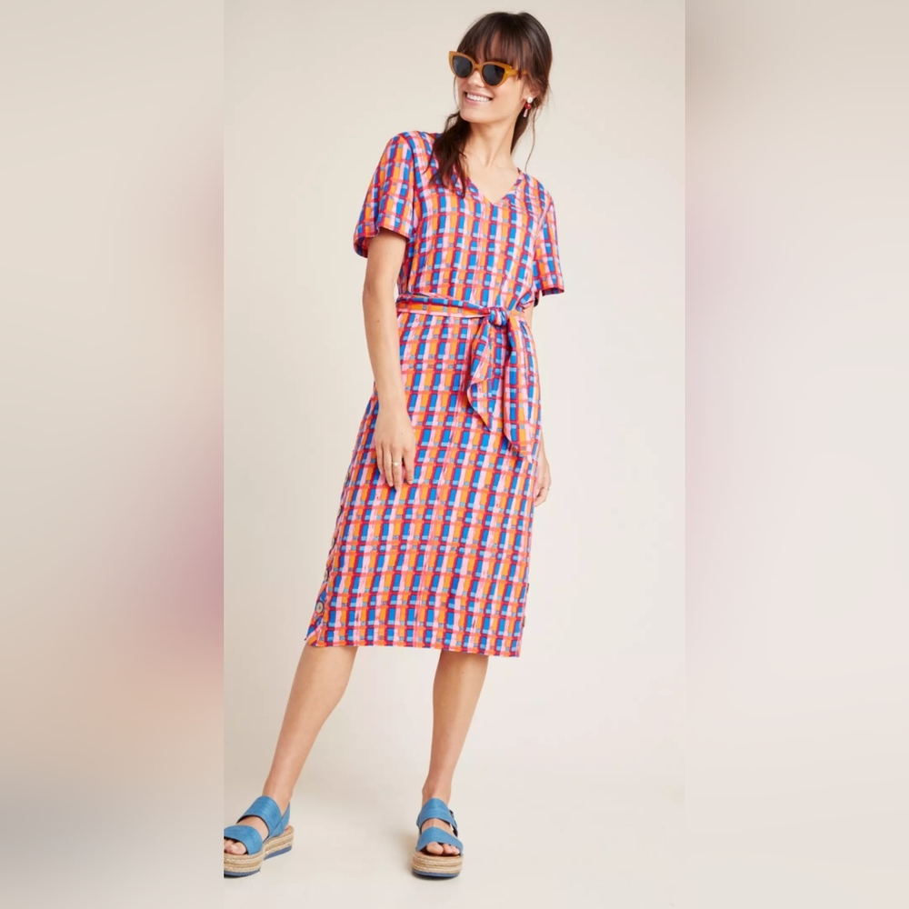NWOT Anthropologie Abstract Midi Dress - Picture 4 of 10